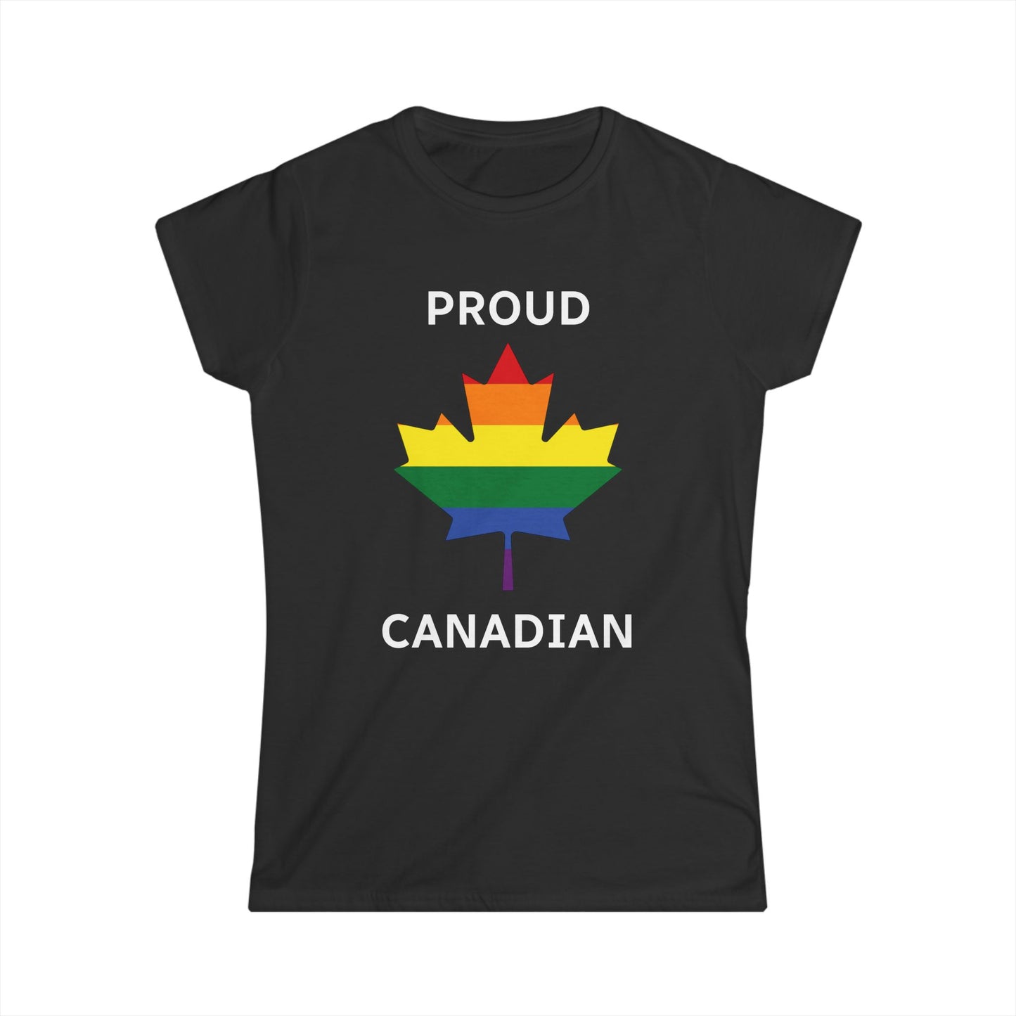 proud canadian maple leaf womens shirt black