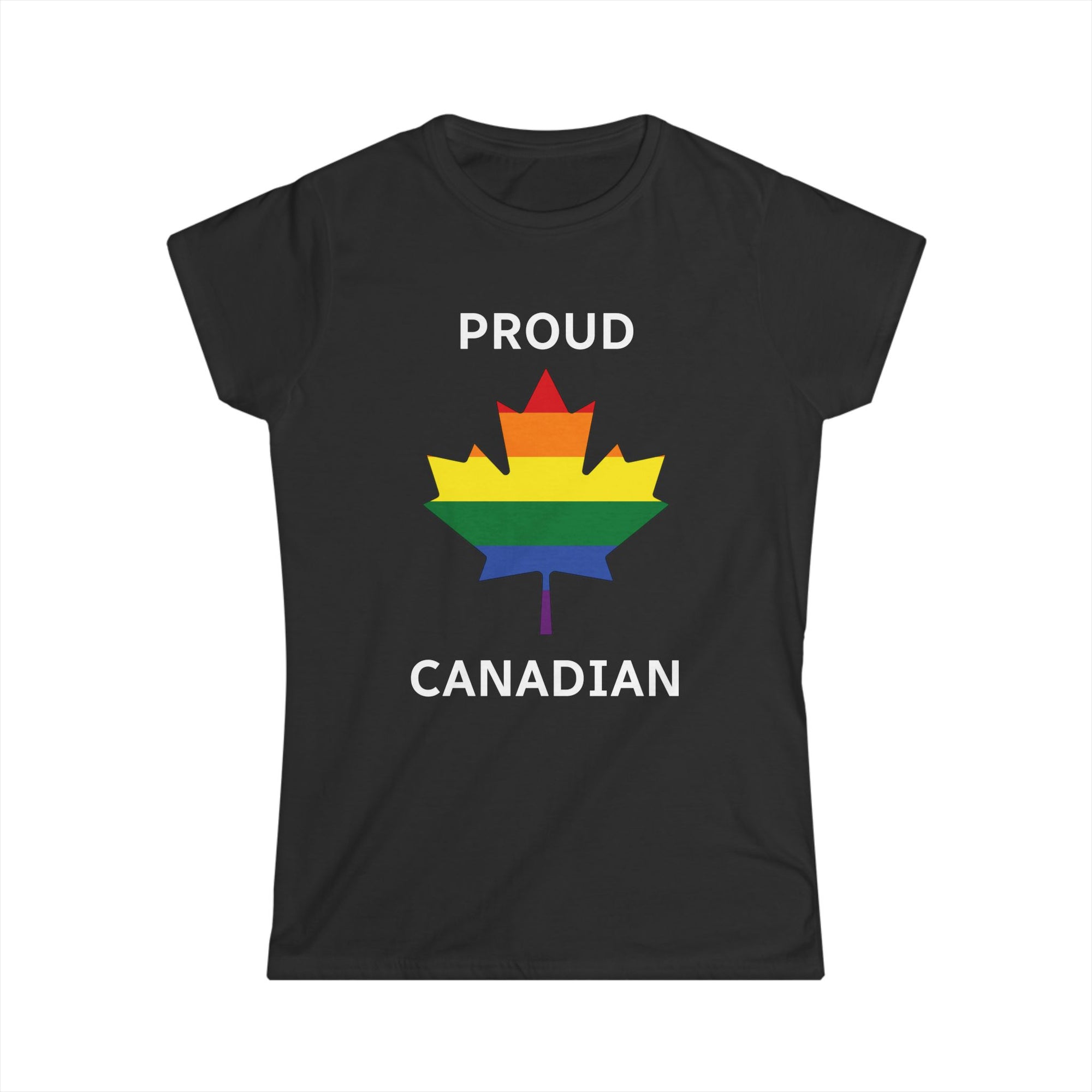 proud canadian maple leaf womens shirt black