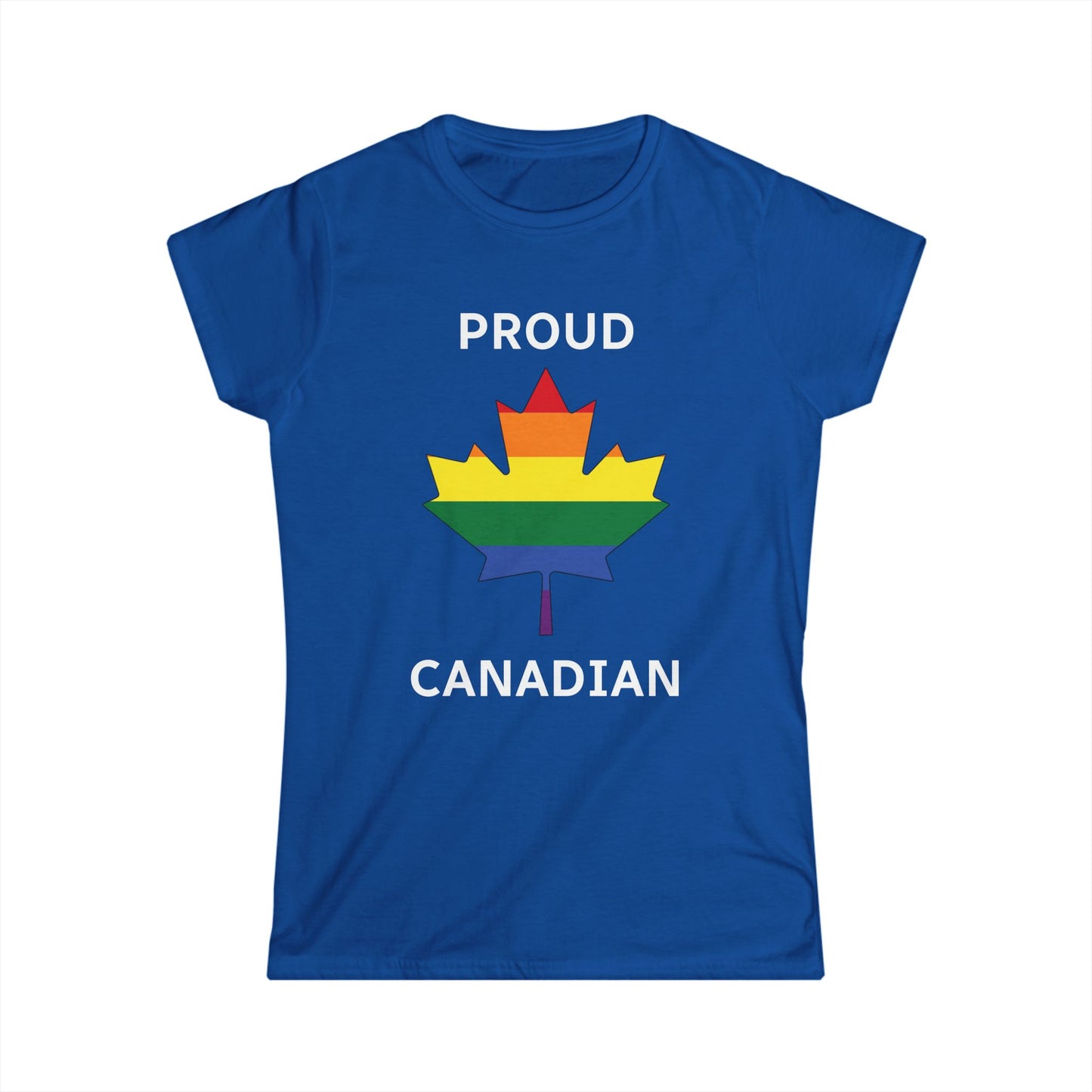 proud canadian maple leaf womens shirt blue