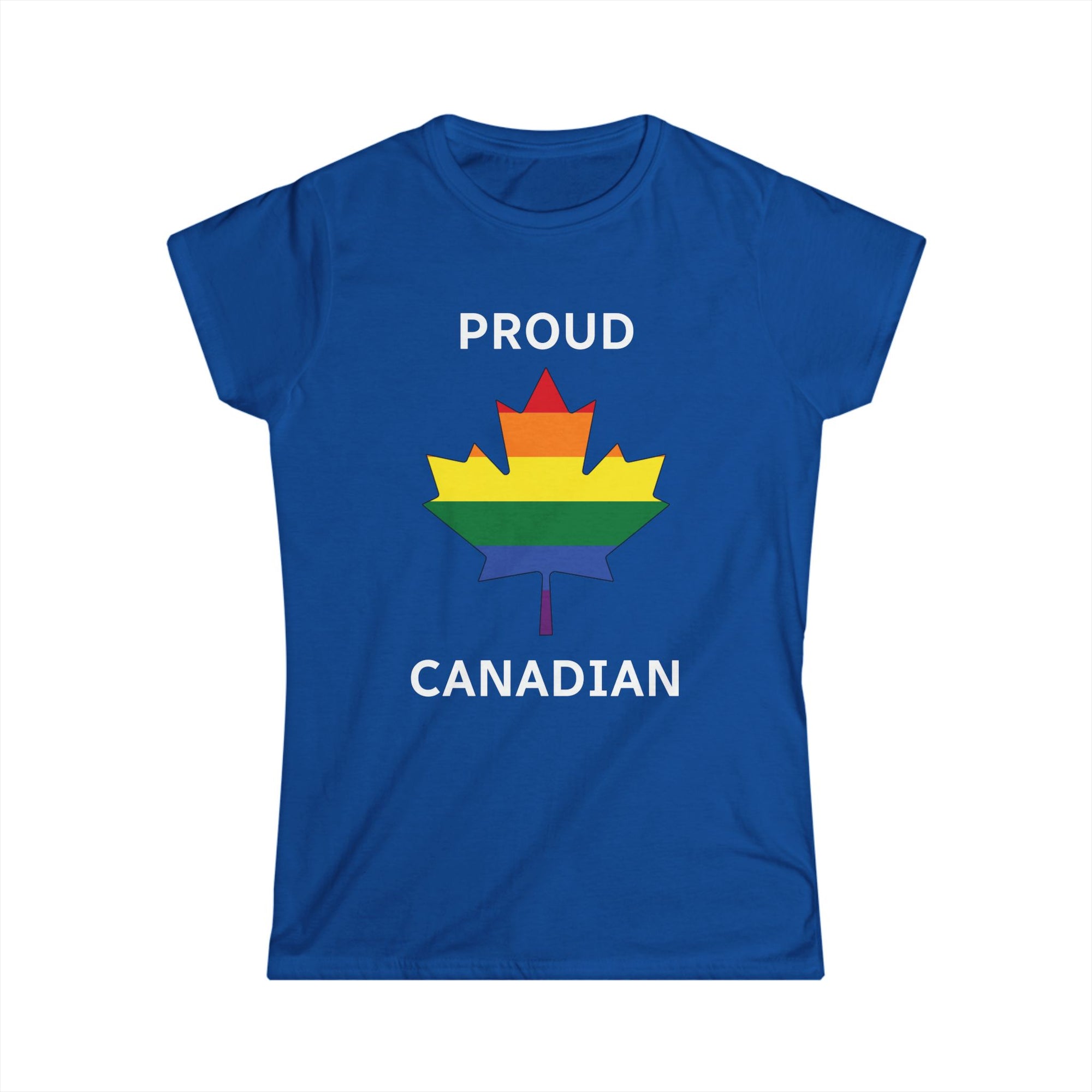 proud canadian maple leaf womens shirt blue