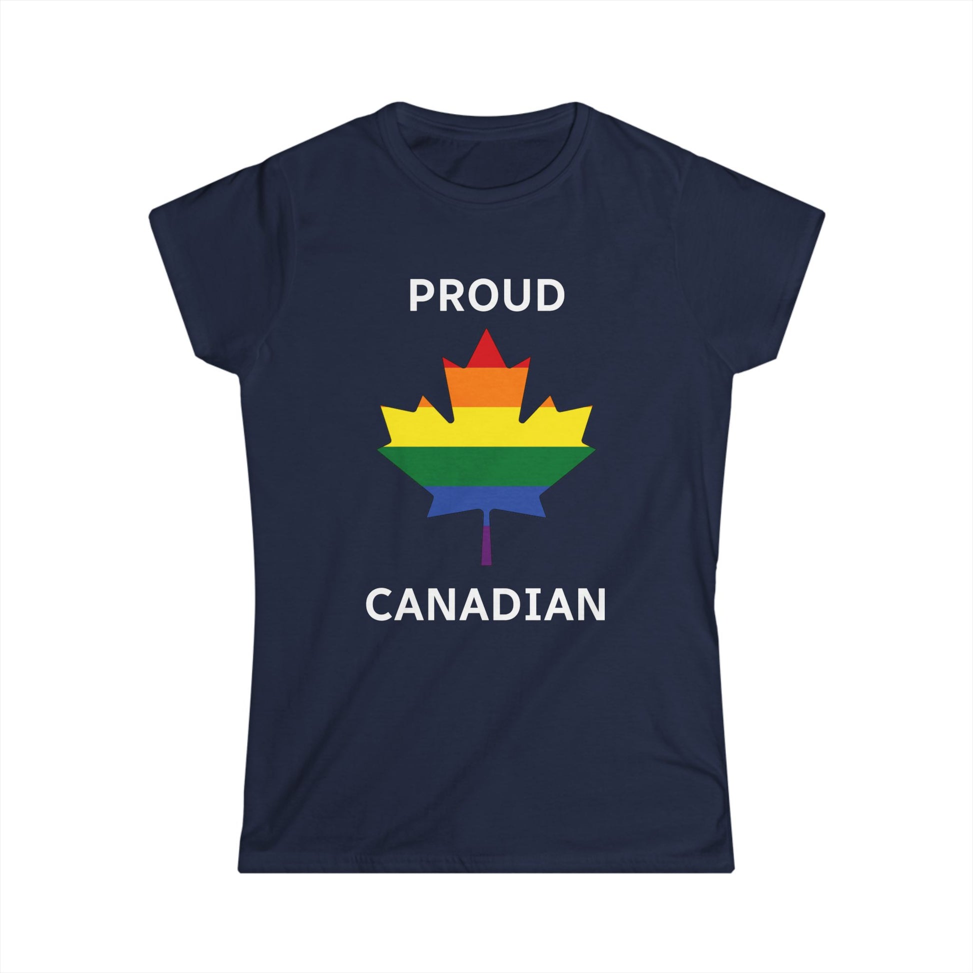 proud canadian maple leaf womens shirt navy