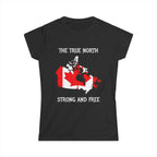 the true north strong and free women's shirt black